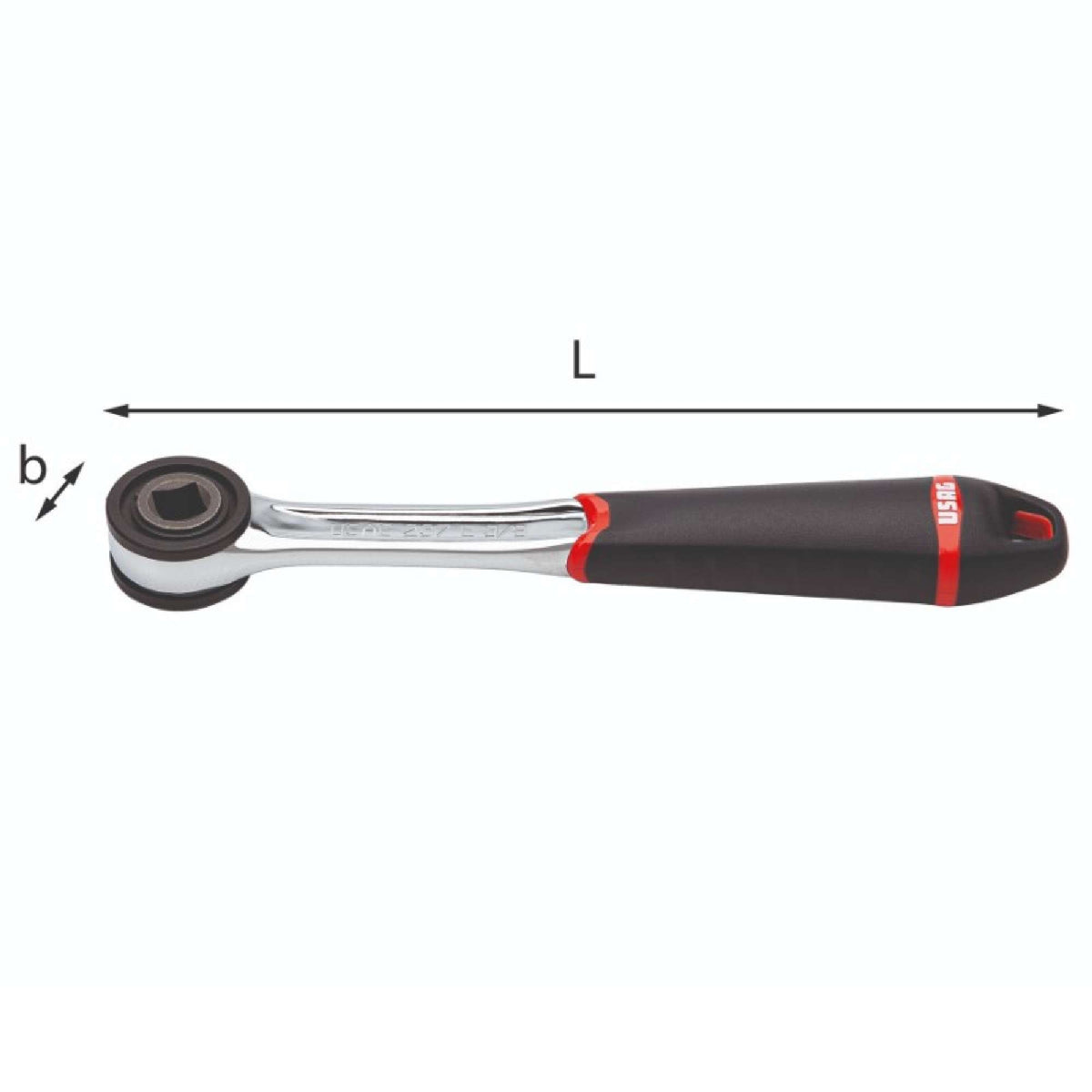 Cricchetto con attacco quadro femmina 200mm - Usag 237 E 3/8 U02370045