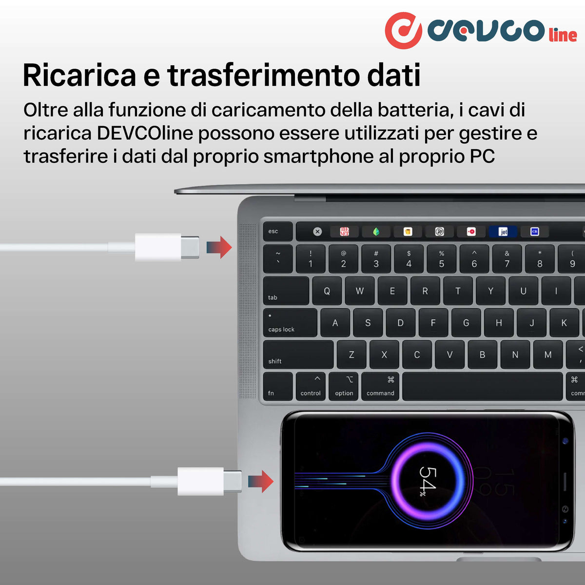 Cavo USB due connettori USB-C 2 metri - DEVCOline AT CR 2TC2