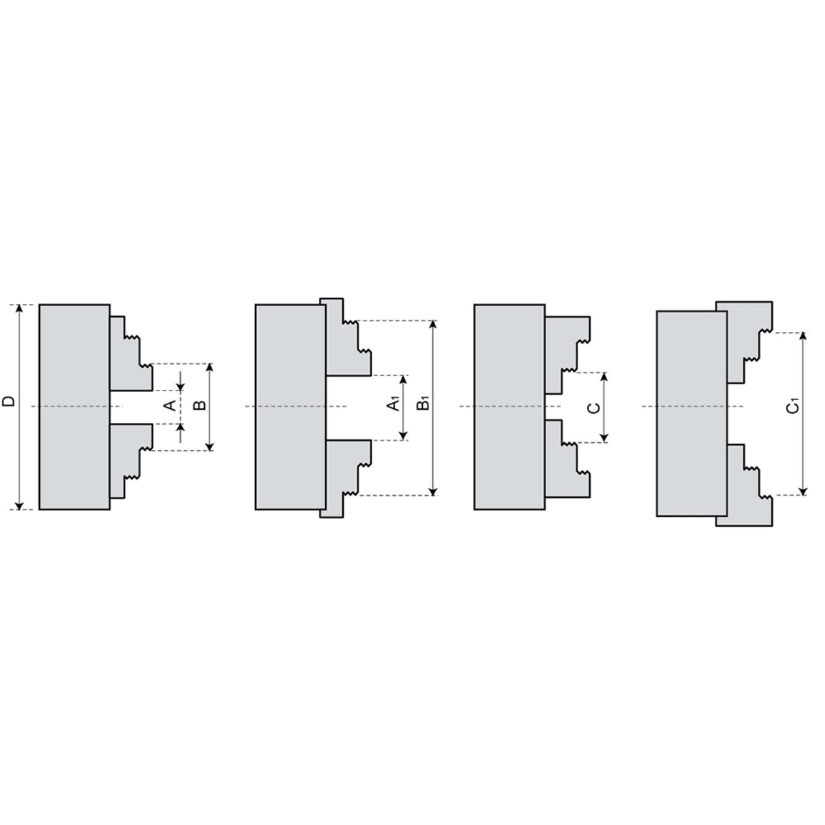 Mandrino autocentrante di precisione per tornio 4+4 griffe ENG pro