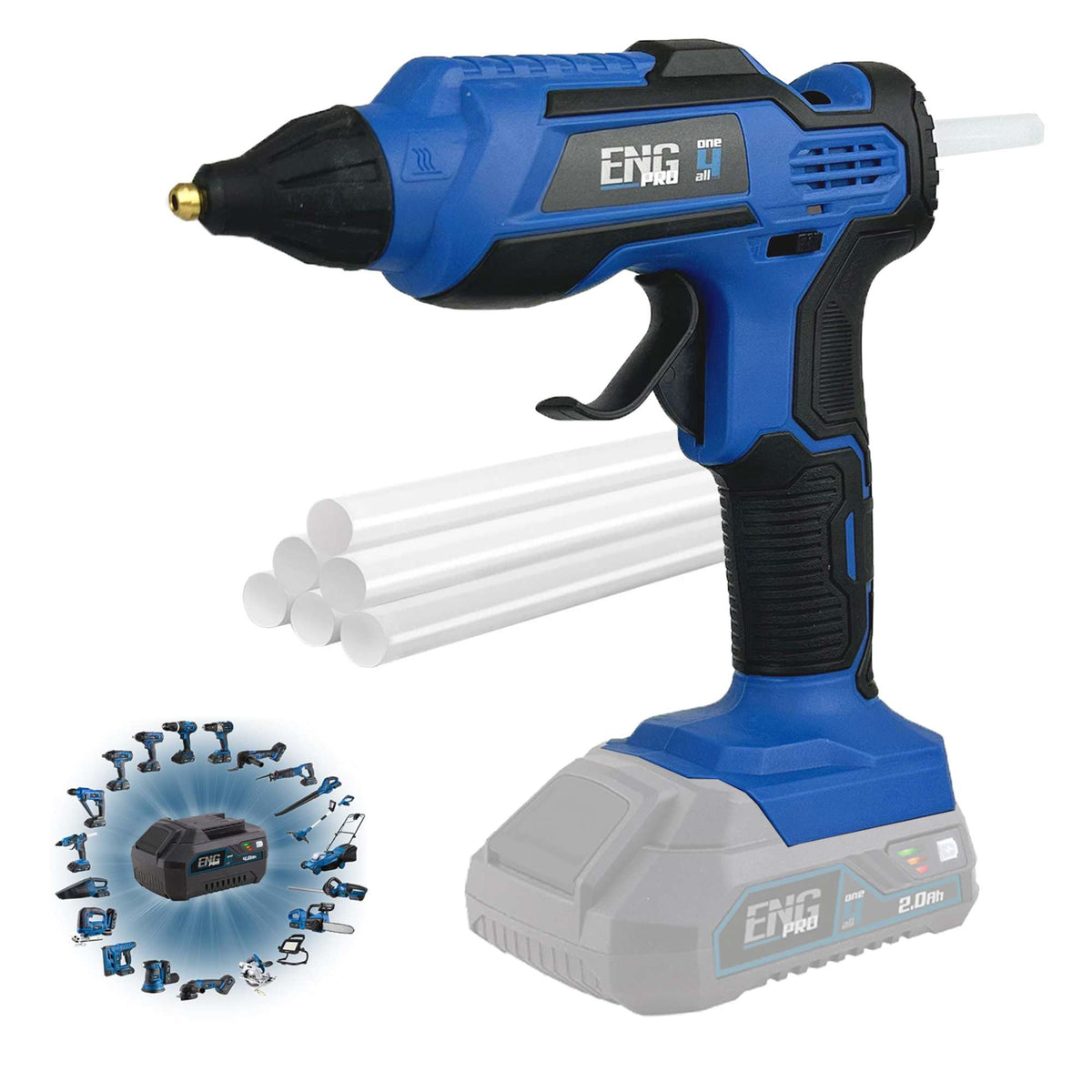 Pistola per colla a caldo ENG PRO Linea professionale a batteria ONE4ALL 20V Corpo Macchina