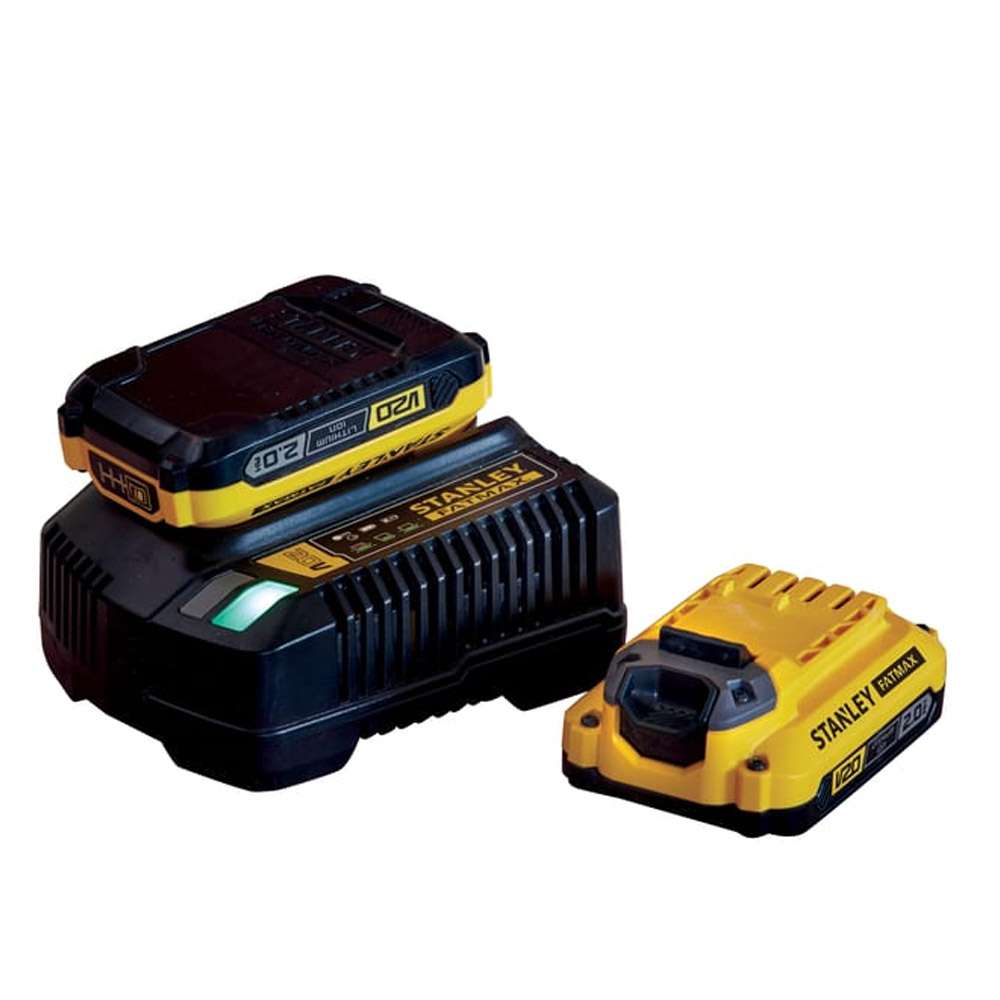 Kit 2 batterie 20V 18Volt 2.0Ah + Caricabatterie Stanley SFMCD720D2K-QW