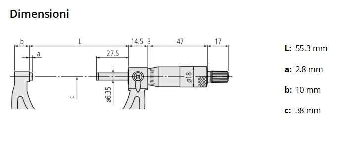 Micrometro per esterni 25-50mm 103-138 -Mitutoyo