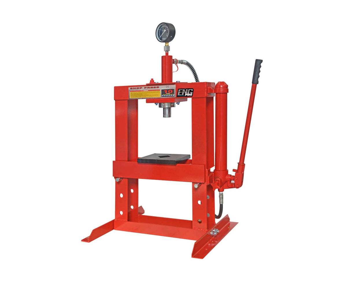 Pressa idraulica manuale 10000 kg 10 t con manometro - ENG PRO MA PE PE10
