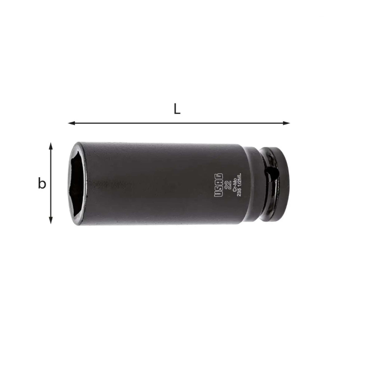 Chiavi a bussola macchina lunghe con bocca esagonale - 235 1/2 ML Usag
